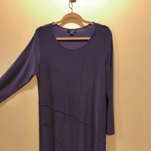 Sun Kim Eggplant Long Sleeve Dress